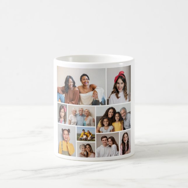 Caneca De Café Crie sua própria colagem de fotos (Centro)
