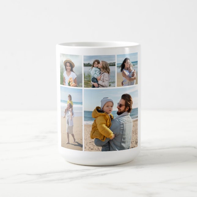 Caneca De Café Crie sua própria colagem de fotos (Centro)