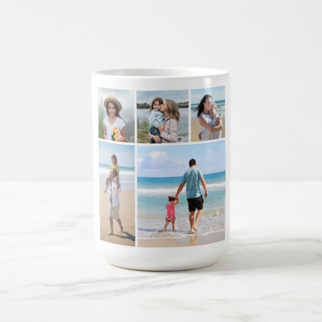 Caneca De Café Crie sua própria colagem de fotos (Centro)