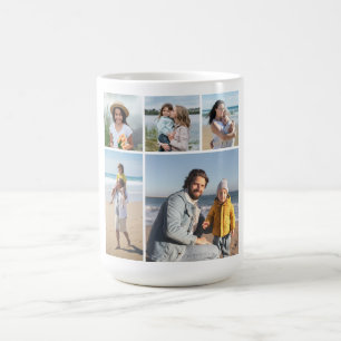 Caneca De Café Crie sua própria colagem de fotos