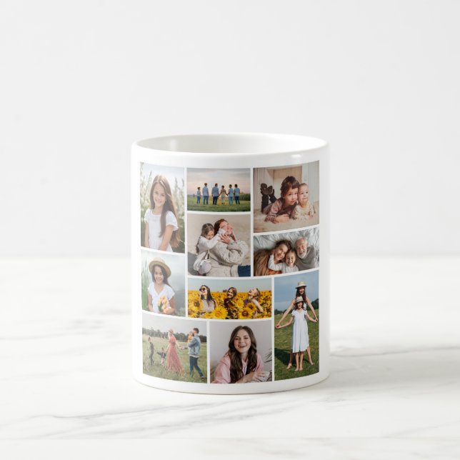 Caneca De Café Crie sua própria colagem de fotos (Centro)