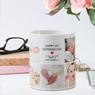Caneca De Café Crie Sua Própria Colagem de Fotos 1º Dia das Mães