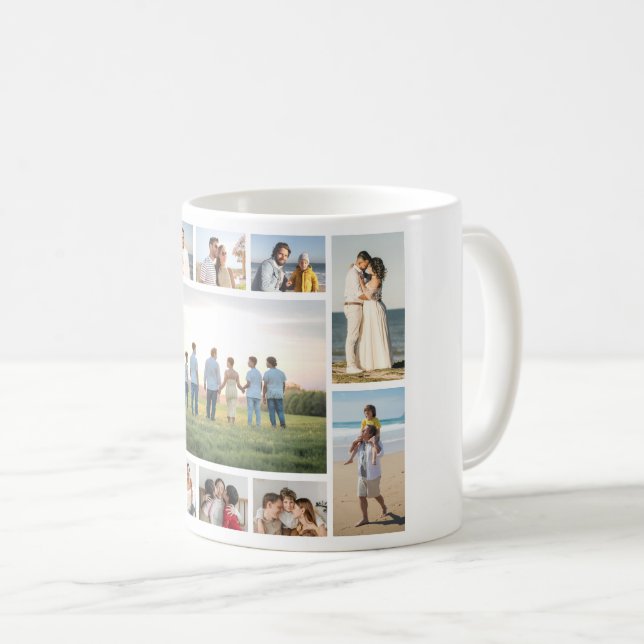 Caneca De Café Crie sua própria colagem de fotos 11 (Frente Esquerda)
