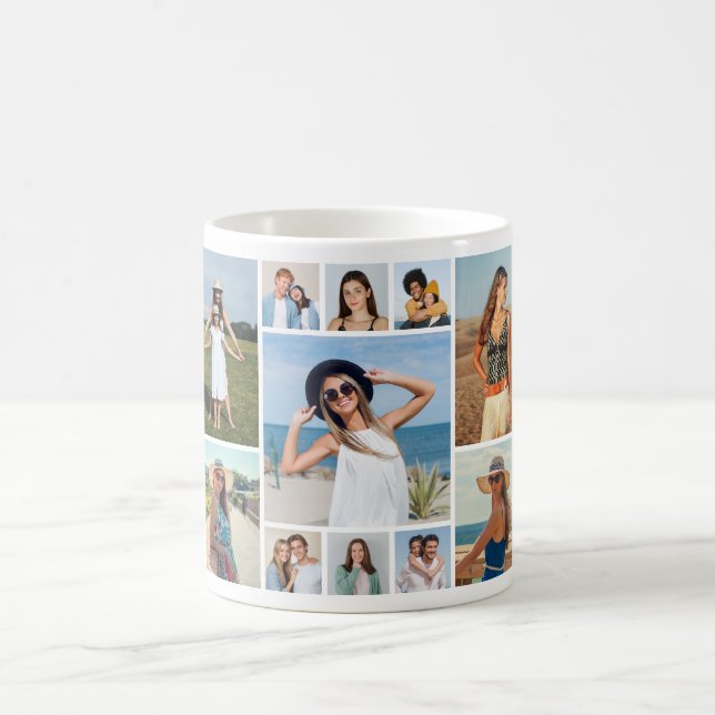 Caneca De Café Crie sua própria colagem de fotos 11 (Centro)