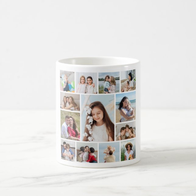 Caneca De Café Crie Sua Própria Colagem De Fotos 13 (Centro)