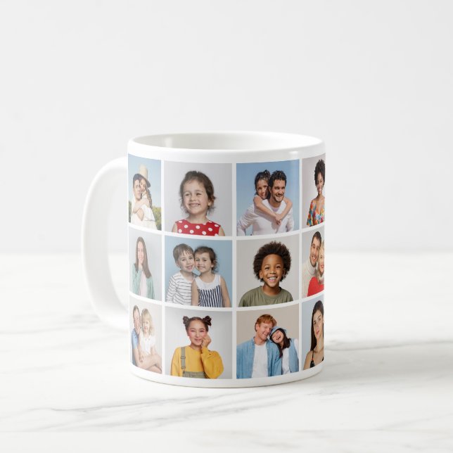 Caneca De Café Crie Sua Própria Colagem De Fotos 18 (Frente Esquerda)