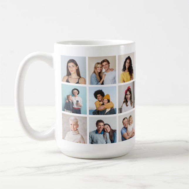 Caneca De Café Crie sua própria colagem de fotos 21 (Esquerda)