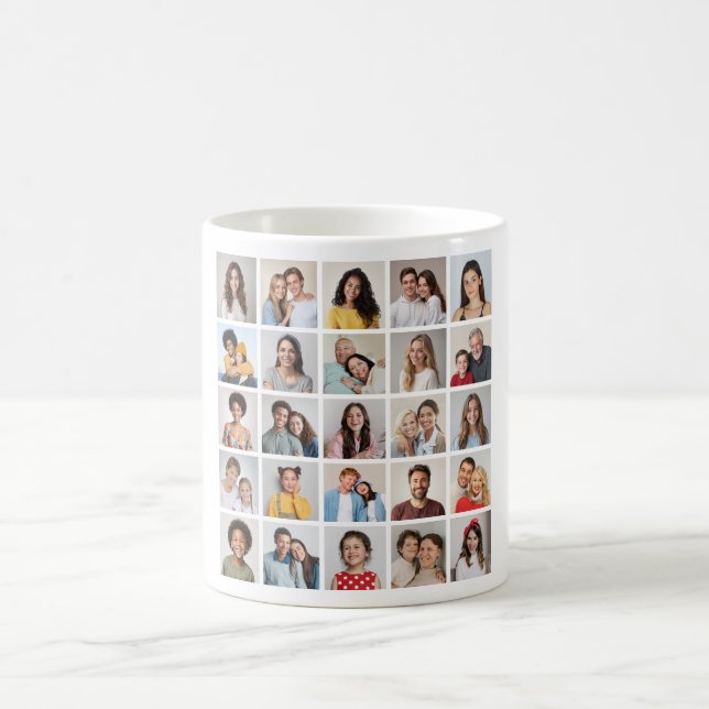 Caneca De Café Crie Sua Própria Colagem De Fotos 25 (Centro)