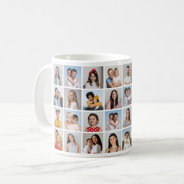 Caneca De Café Crie Sua Própria Colagem De Fotos 32 (Frente Esquerda)