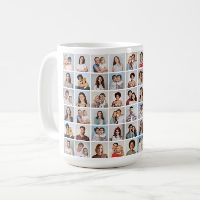 Caneca De Café Crie Sua Própria Colagem De Fotos 54 (Frente Esquerda)