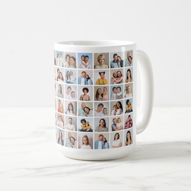 Caneca De Café Crie sua própria colagem de fotos 60 (Frente Esquerda)