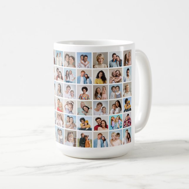 Caneca De Café Crie sua própria colagem de fotos 60 (Frente Esquerda)