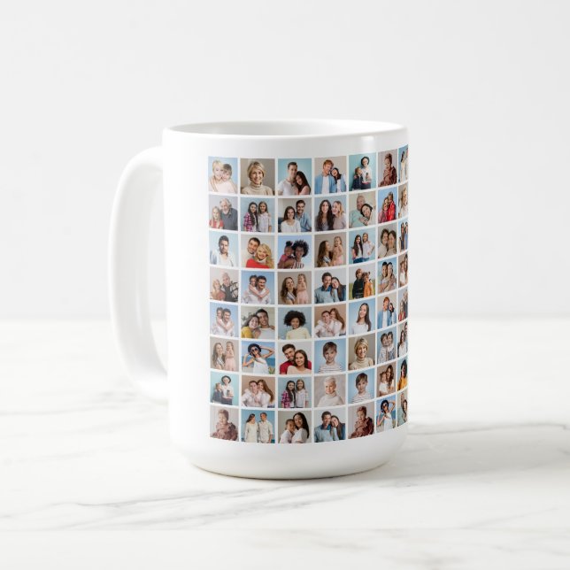 Caneca De Café Crie Sua Própria Colagem De Fotos 80 (Frente Esquerda)