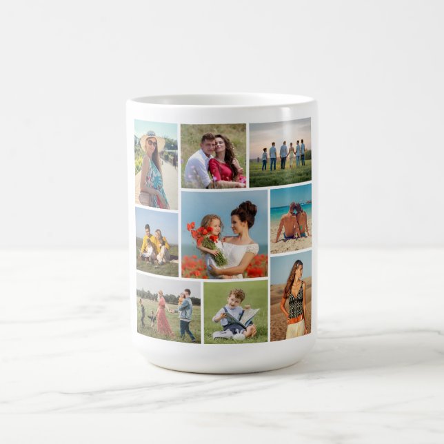 Caneca De Café Crie sua própria colagem de fotos de 9 (Centro)