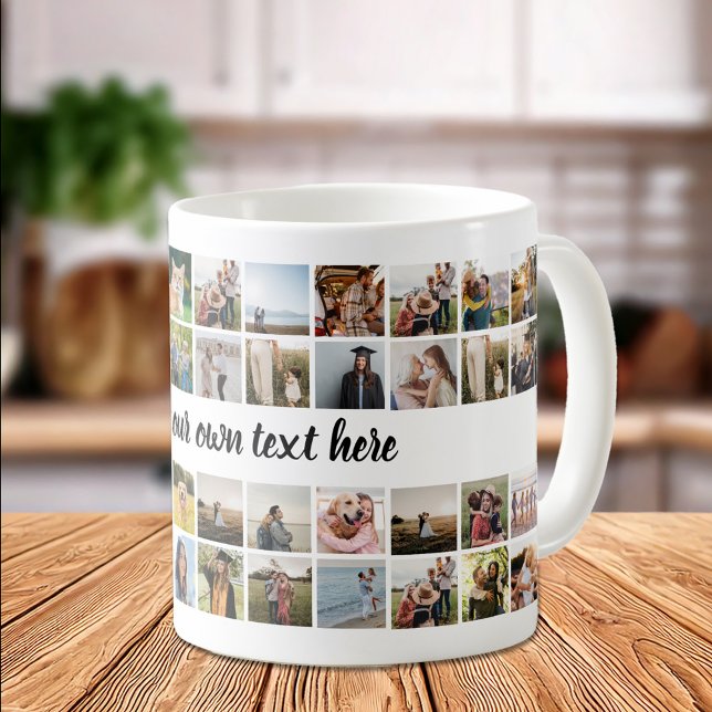 Caneca De Café Crie sua própria colagem de fotos personalizada (Criador carregado)