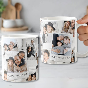 Caneca De Café Crie Sua Própria Colagem de Fotos Retrô