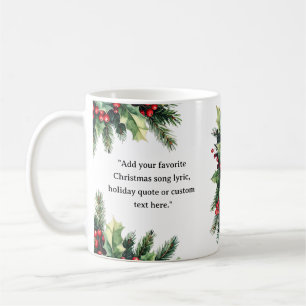Caneca De Café Crie Sua Própria Cotação Natal Floral Botânico