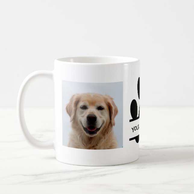 Caneca De Café Crie sua própria e engraçada foto do cão de impres (Esquerda)