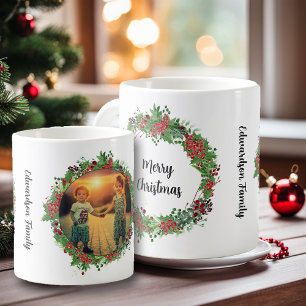 Caneca De Café Crie sua própria foto da família Feliz Natal