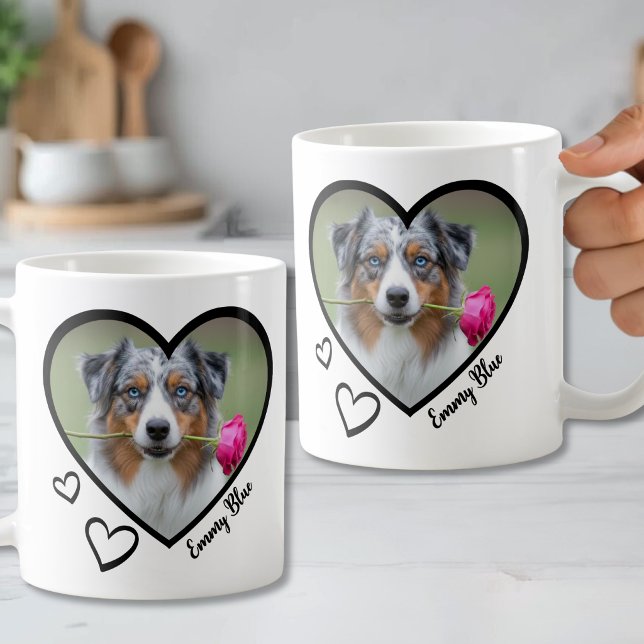Caneca De Café Crie sua própria foto de coração (Create your Own Heart Photo Coffee Mug )
