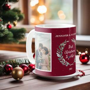 Caneca De Café Crie sua própria foto do Primeiro Natal juntos