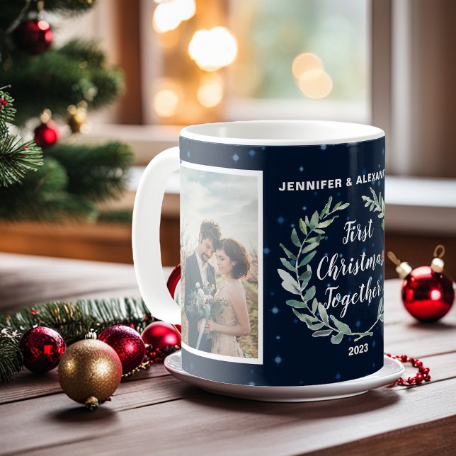 Caneca De Café Crie sua própria foto do Primeiro Natal juntos (Create your own First christmas together photo Coffee Mug. Very unique mug.)