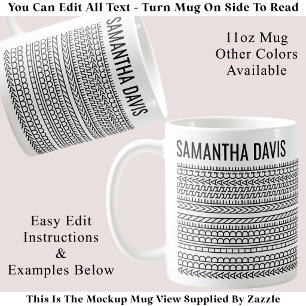 Caneca De Café Crie Sua Própria Mensagem Oculta e Nome 151BW