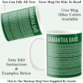 Caneca De Café Crie Sua Própria Mensagem Oculta e Nome 151WG