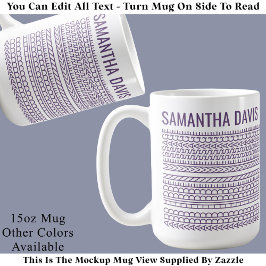 Caneca De Café Crie Sua Própria Mensagem Oculta e Nome Longo 151P