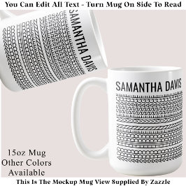 Caneca De Café Crie Sua Própria Mensagem Oculta Longa e Nome 151B