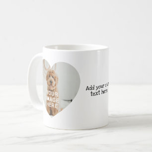 Caneca De Café Crie suas próprias 2 fotos e texto em forma de cor
