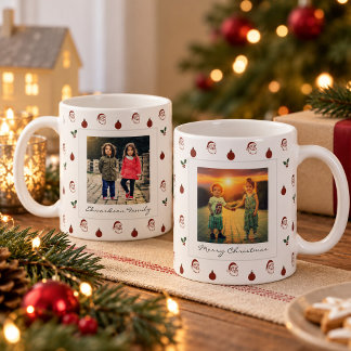 Caneca De Café Crie suas próprias fotos de Natal da família