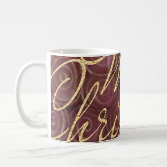 Caneca De Café Crimson de Natal e Dourado (Esquerda)