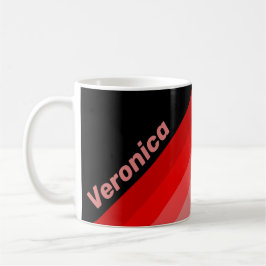 Caneca De Café Crimson Fade Stripes with Name