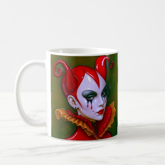 Caneca De Café Crimson Harlequin (Esquerda)