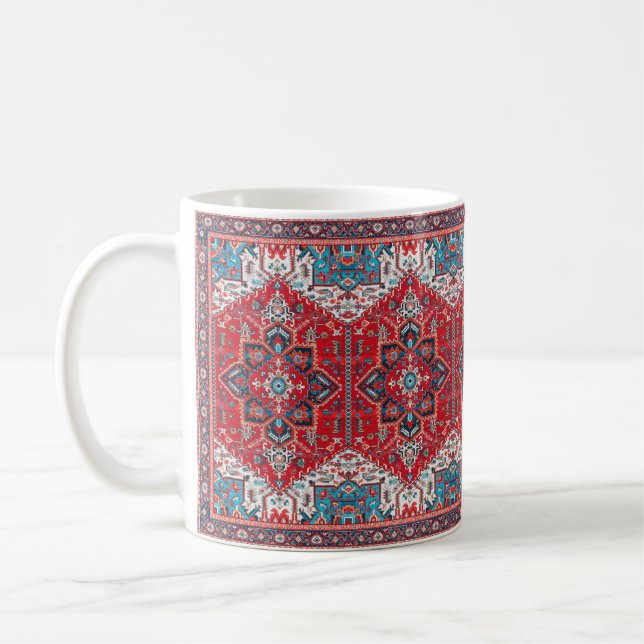 Caneca De Café Crimson Heirloom: Arte do Rug do Patrimônio Marroq (Esquerda)