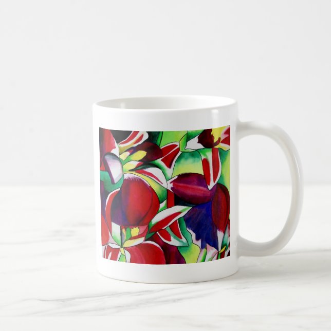 Caneca De Café Crimson tropical Cingapura Orquídeas (Direita)