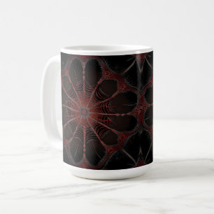 Caneca De Café Crimson Web: Dança Fractal com a aranha Redback