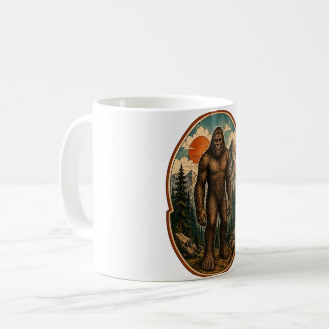Caneca De Café Cripta de Aquarela do Guardião da Montanha do Pé G (Frente Esquerda)