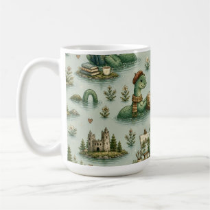 Caneca De Café Críptidos Aconchegantes Nessie Monstro do Lago Nes