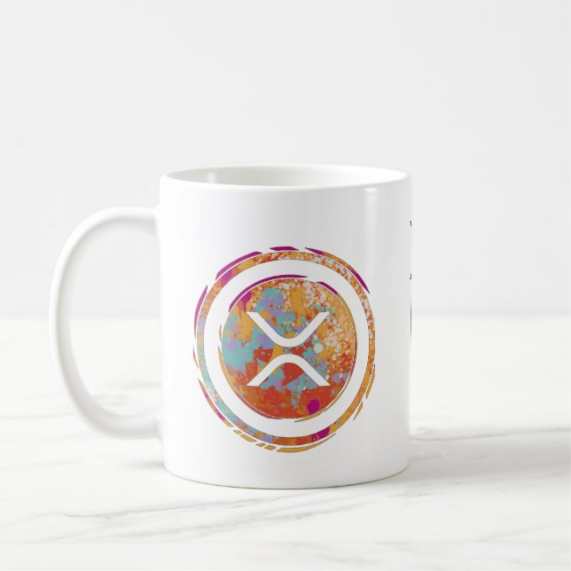 Caneca De Café Criptomoeda XRP - Cor de Água XRP (Esquerda)