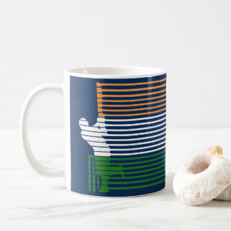 Caneca De Café Críquete da Índia com Linhas de Bandeira da Índia