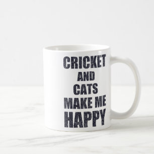 Caneca De Café Críquete E Gatos Me Fazem Feliz Citação Engraçada