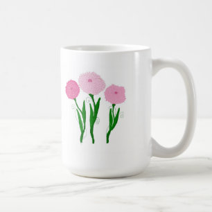 Caneca De Café Crisântemos cor-de-rosa