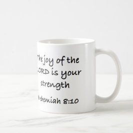 Caneca de café cristã com verso da bíblia
