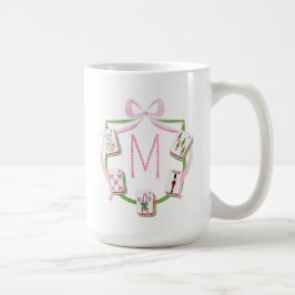 Caneca De Café Crista de Férias do Mah Jongg Preppy
