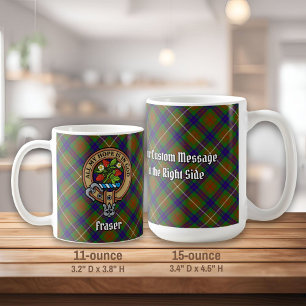 Caneca De Café Crista do Clã Fraser sobre Tartan de Caça
