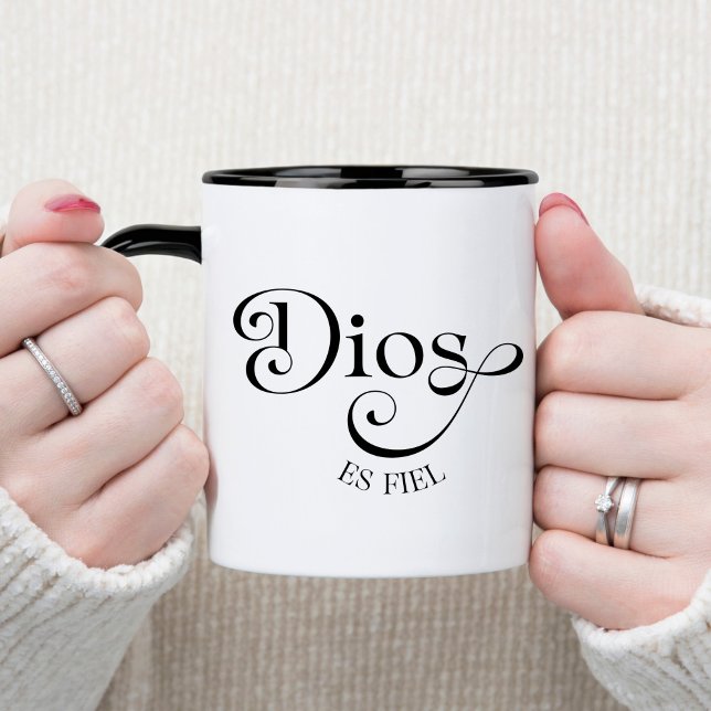 Caneca de Café Cristã em Espanhol Deus É Fiel (Criador carregado)
