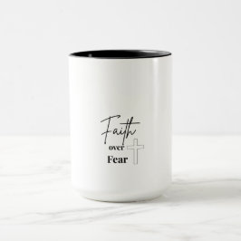 Caneca de Café Cristã Fé Sobre Medo