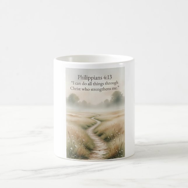 Caneca de Café Cristã Filipenses 4:13 (Centro)